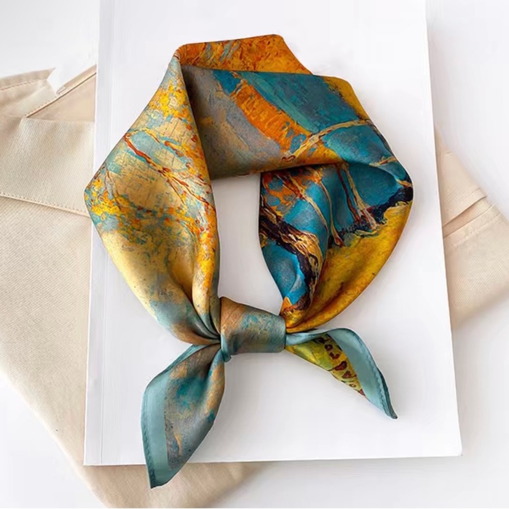 NEW Classic Satin scarf -Tree design